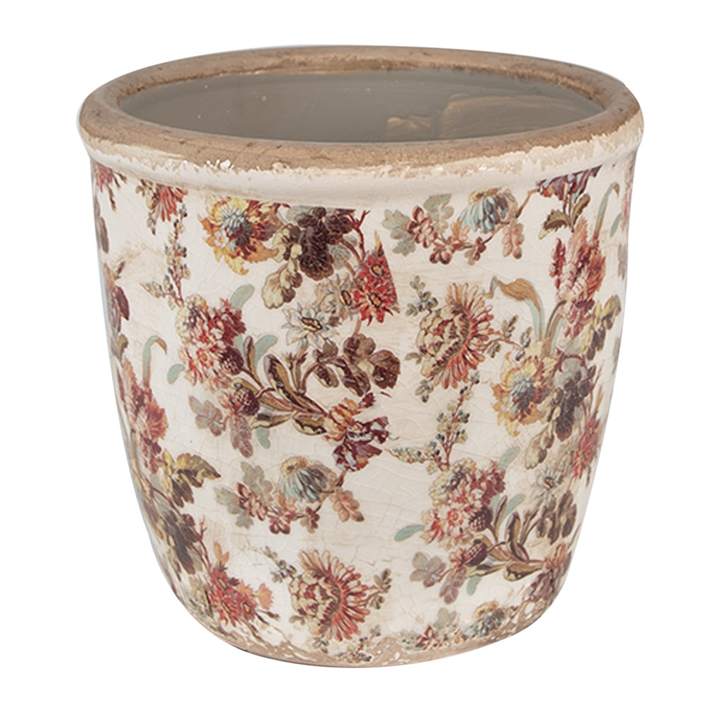 Pot de fleurs céramique Beige Rose Ø 14x13 cm