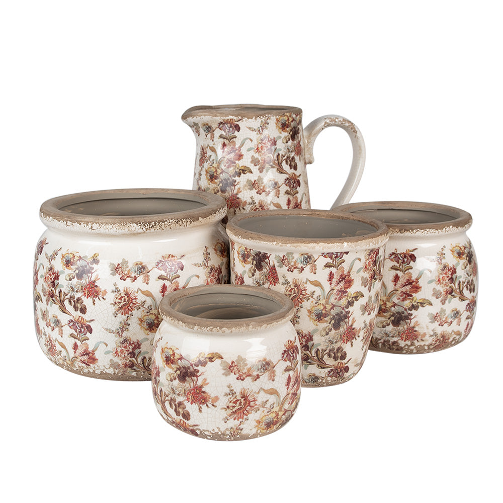 Pot de fleurs céramique Beige Rose Ø 11x11 cm