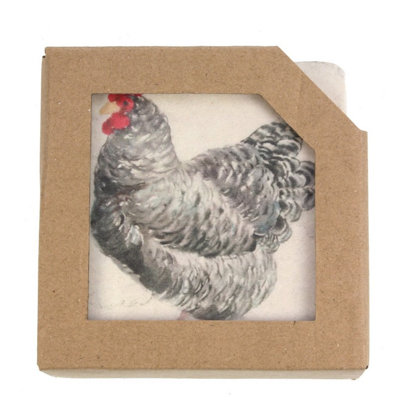 DESSOUS DE VERRE POULE ET COQ